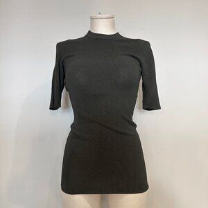 Aritzia Wilfred Knit Top Womens Size M Green 3/4 Length Sleeve Long